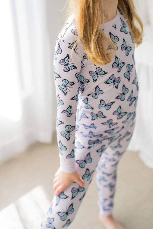 Purple Butterflies π¦π | Two Piece Bamboo Pajama Set
