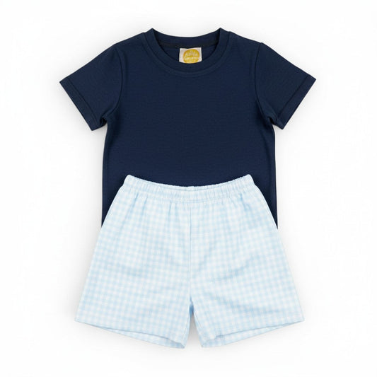 Classic Navy Gingham Boys Set