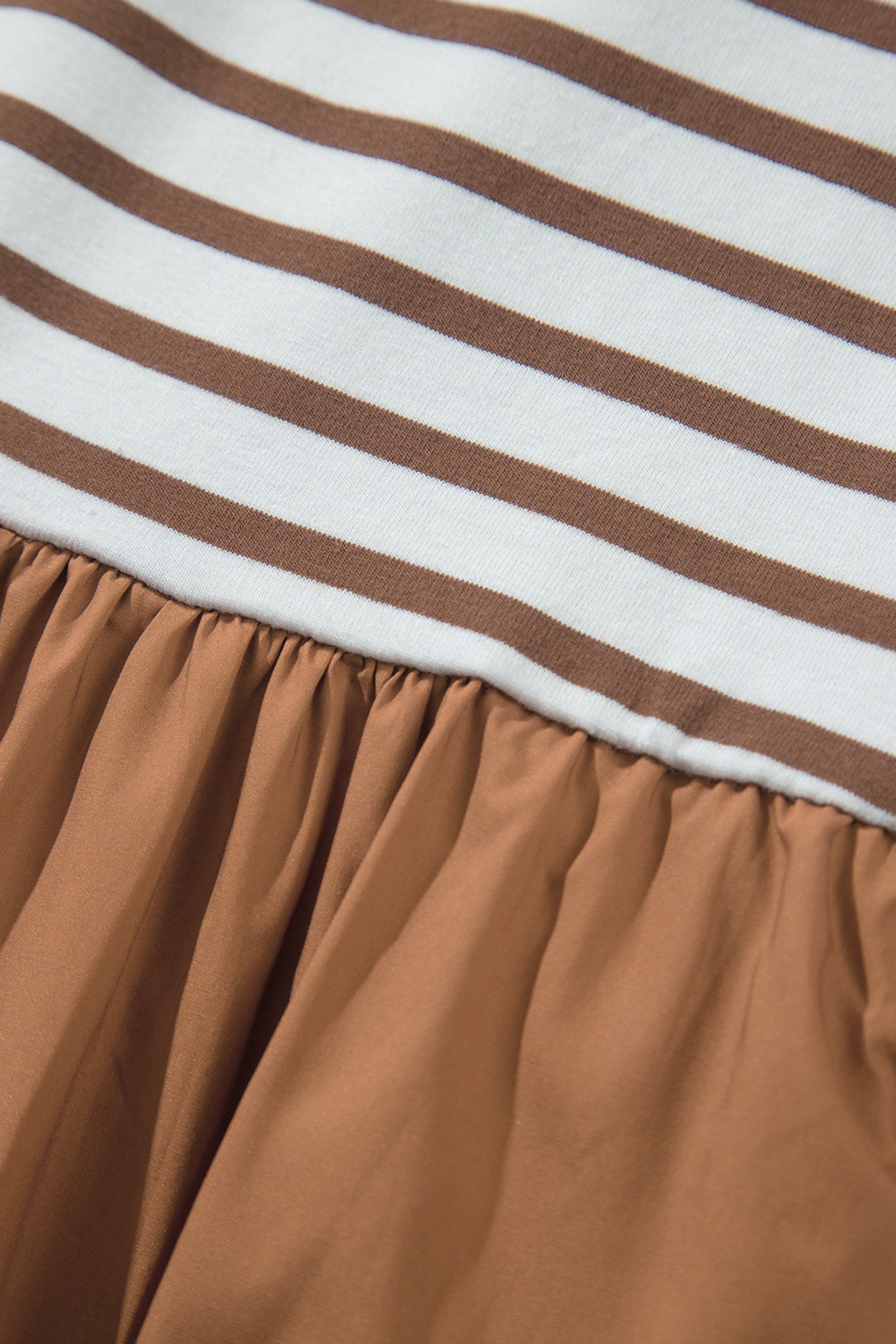 Chestnut Striped Colorblock Patchwork Sleeveless Casual Long Dress